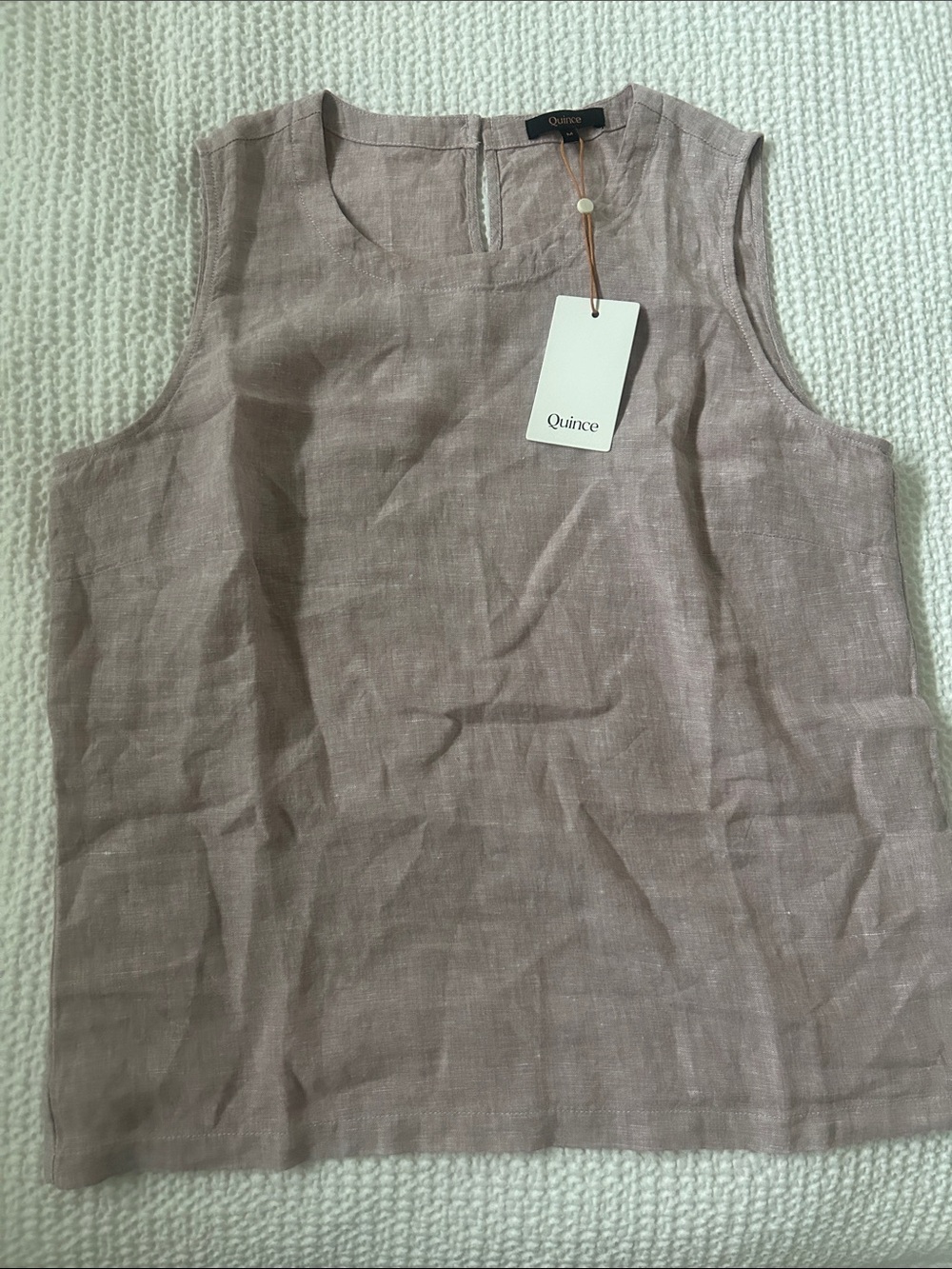 Quince Sleeveless Linen Top in Dusty Mauve